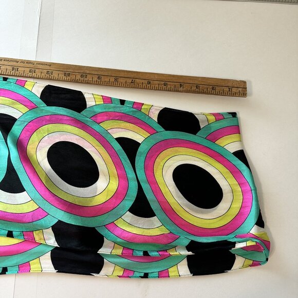 Echo Womens Neck Scarf  Retro Geometric Print Multicolor Black Pink Yellow - Picture 5 of 5